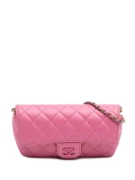 2021 CC Quilted Lambskin Sunglasses Case with Chain crossbody bag