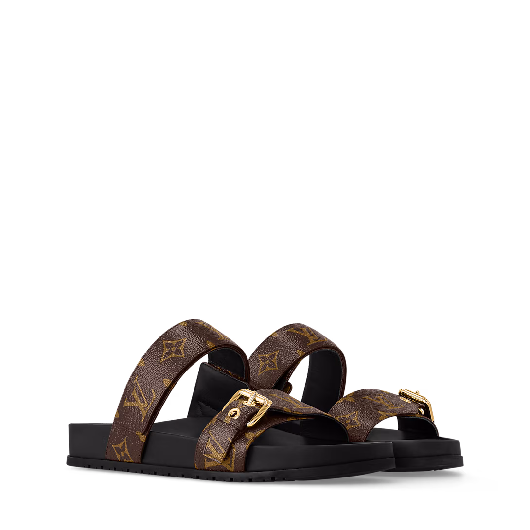 louis-vuitton-bom-dia-flat-comfort-mules--AODH1PSL33_PM2_Front view (1) Bom Dia Flat Comfort Mules – תמונה 1