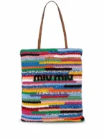 MIU MIU Crochet Woven Tote Bag