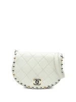 2018 Small Quilted Lambskin Studded Bubble Flap crossbody bag
