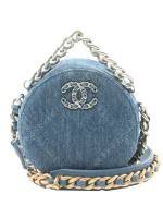 2021 Denim 19 Round Clutch with Chain satchel