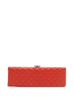 2014-2015 Quilted Lambskin Crystal Camellia Long clutch bag