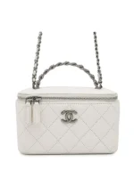 2021-2025 CC Quilted Lambskin Chain Top Handle vanity bag