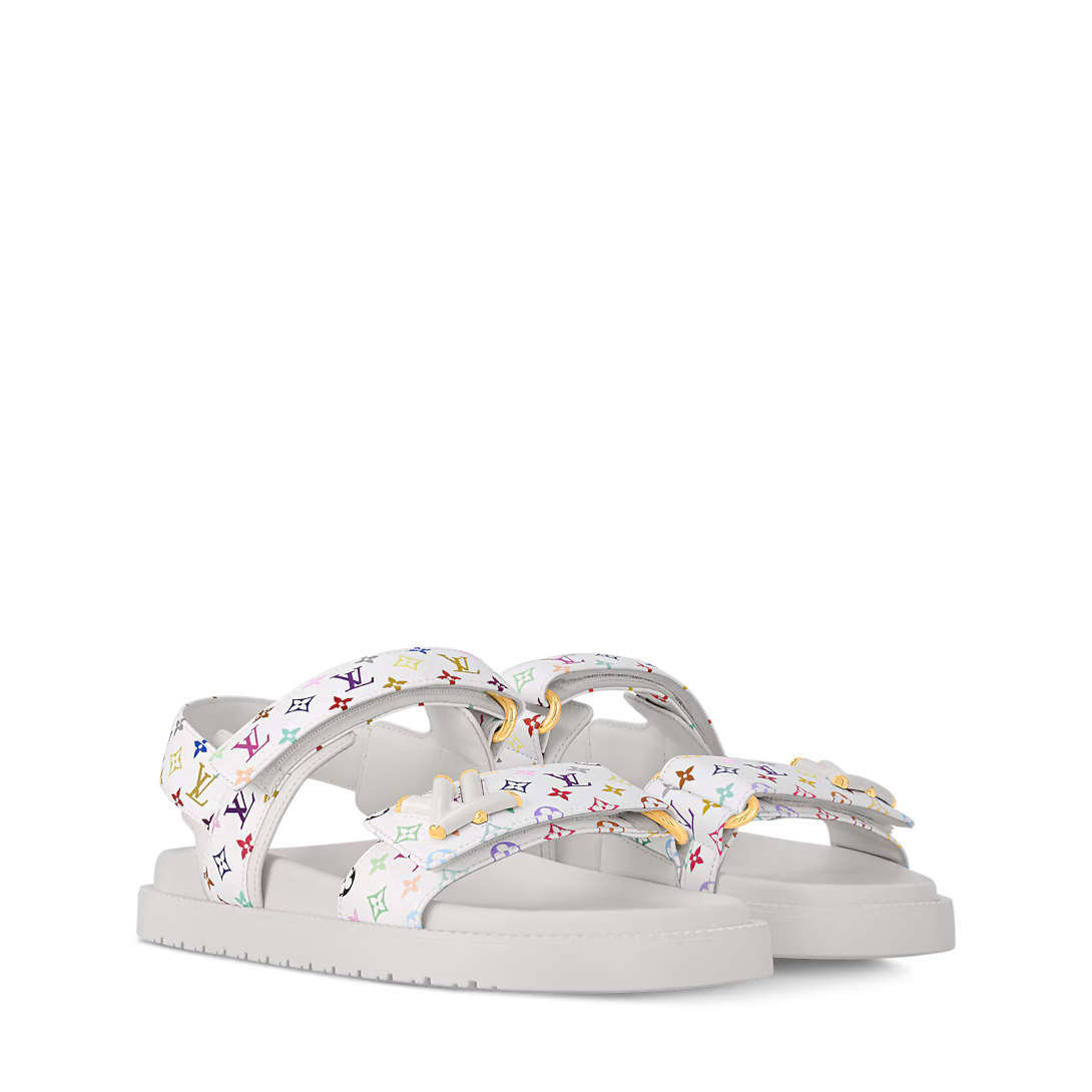 louis-vuitton-lv-x-tm-lv-sunset-flat-comfort-sandal--AS6S1ATM01_PM2_Front view LV x TM LV Sunset Flat Comfort Sandal – תמונה 1