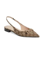 ⁦GUCCI Erin Canvas Slingback Flats⁩ – תמונה ⁦2⁩