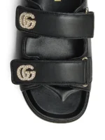 ⁦GUCCI Marmont Leather Flat Sandals⁩ – תמונה ⁦2⁩