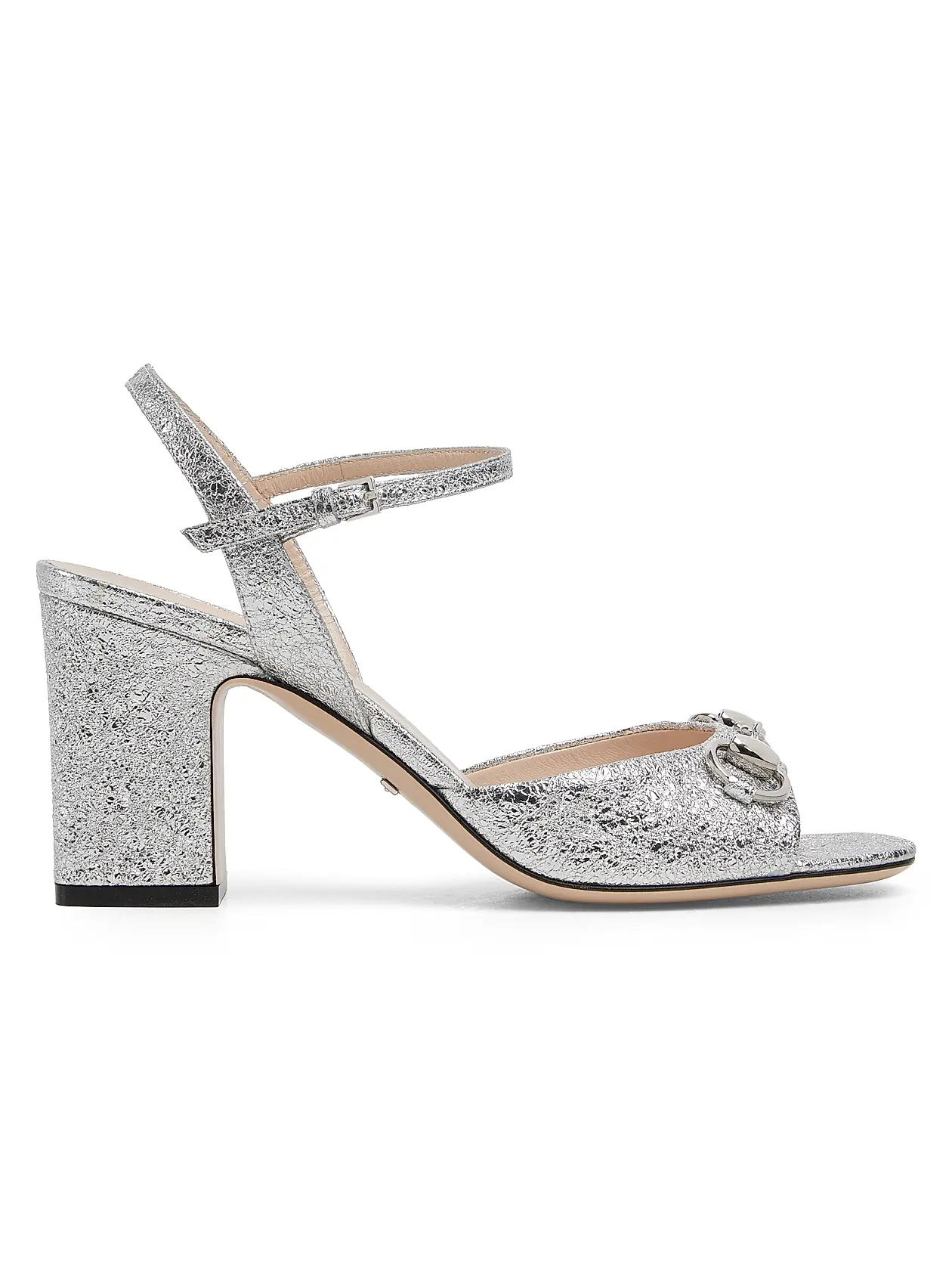 0400022934036_SILVER GUCCI Lady Horsebit 75MM Metallic – תמונה 1