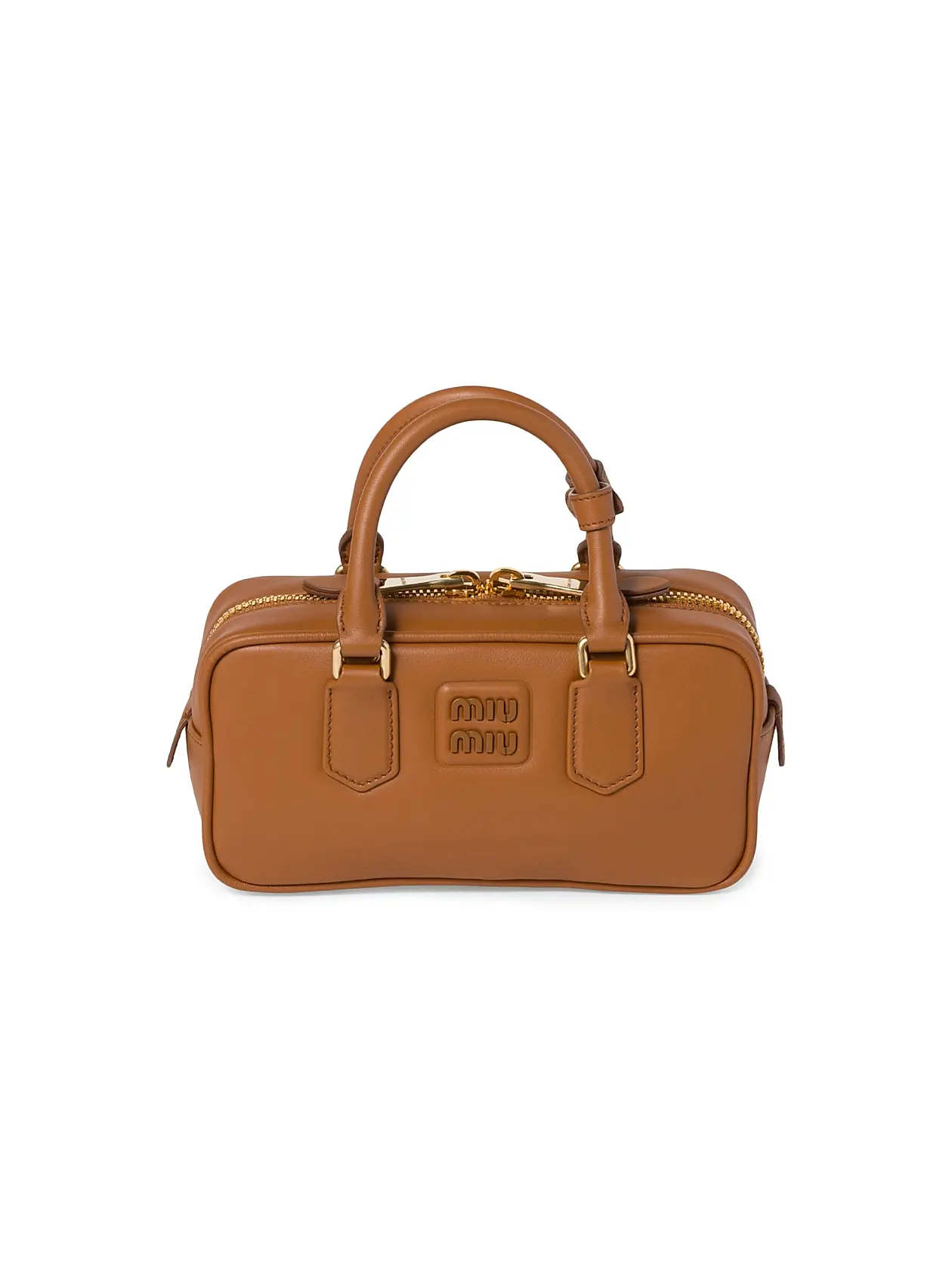 0400022956002_BROWN MIU MIU Arcadie Leather Top Handle Bag – תמונה 1