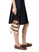 ⁦MIU MIU Striped Fabric Drawstring⁩ – תמונה ⁦3⁩