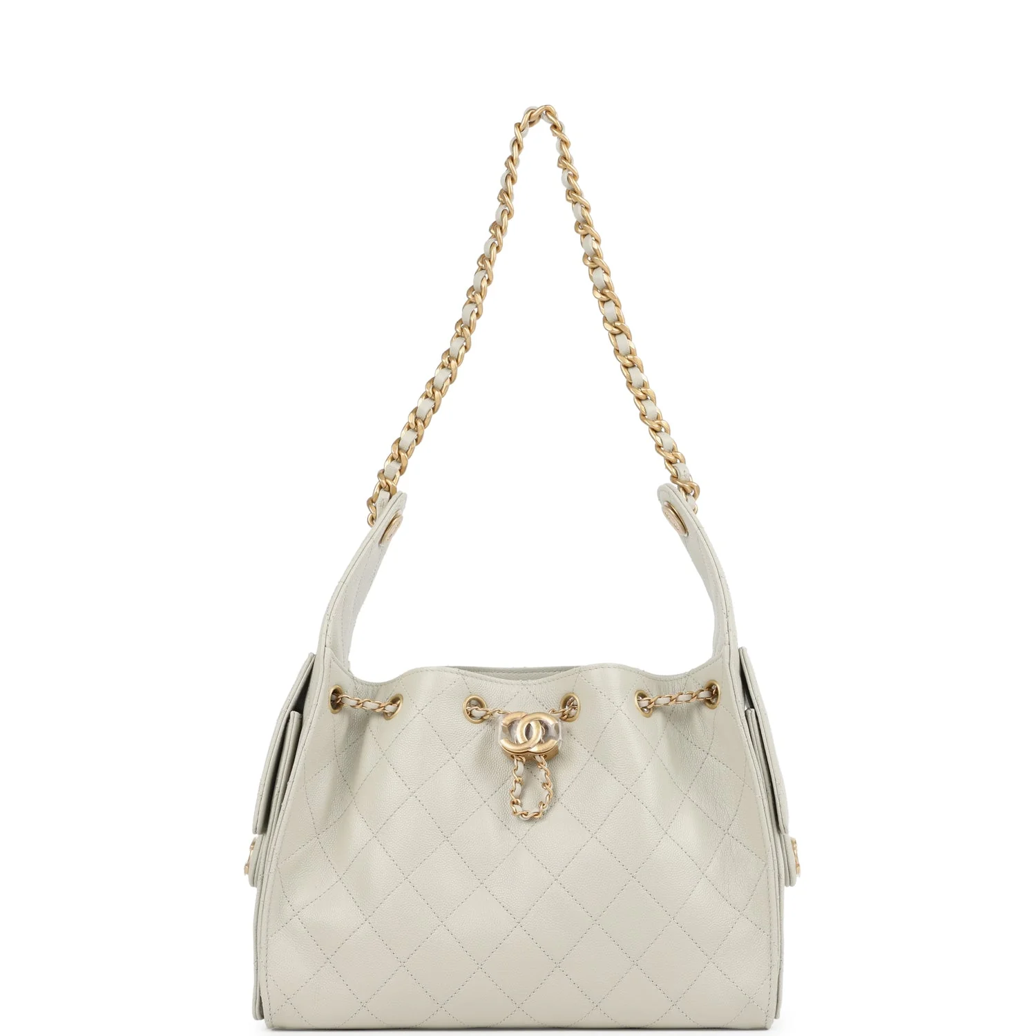 C-FN-250722-4-KN-03 Chanel Small 25 Hobo Bag Light Grey Caviar – תמונה 1