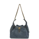 Chanel Small 25 Hobo Bag Blue Suede
