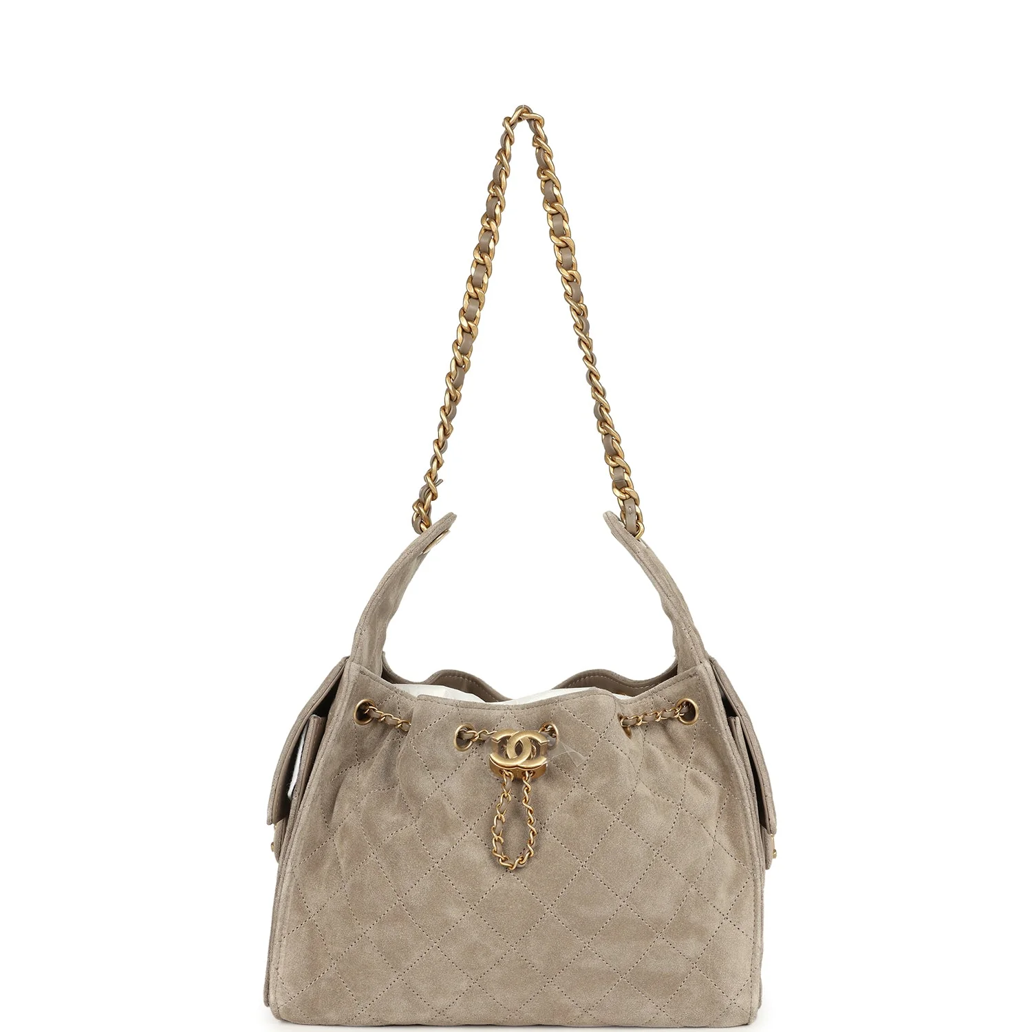 C-FN-251006-7-06 Chanel Small 25 Hobo Bag Dark Grey Suede – תמונה 1