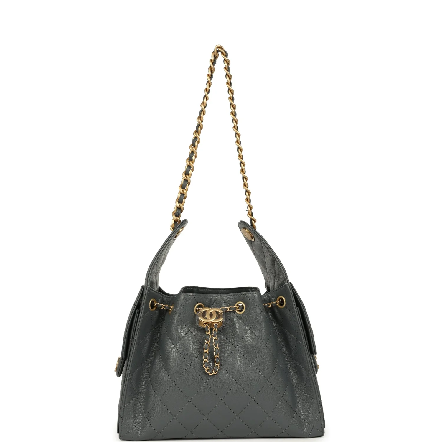 C-FN-251105-1-01 Chanel Small 25 Hobo Bag Dark Grey Caviar – תמונה 1