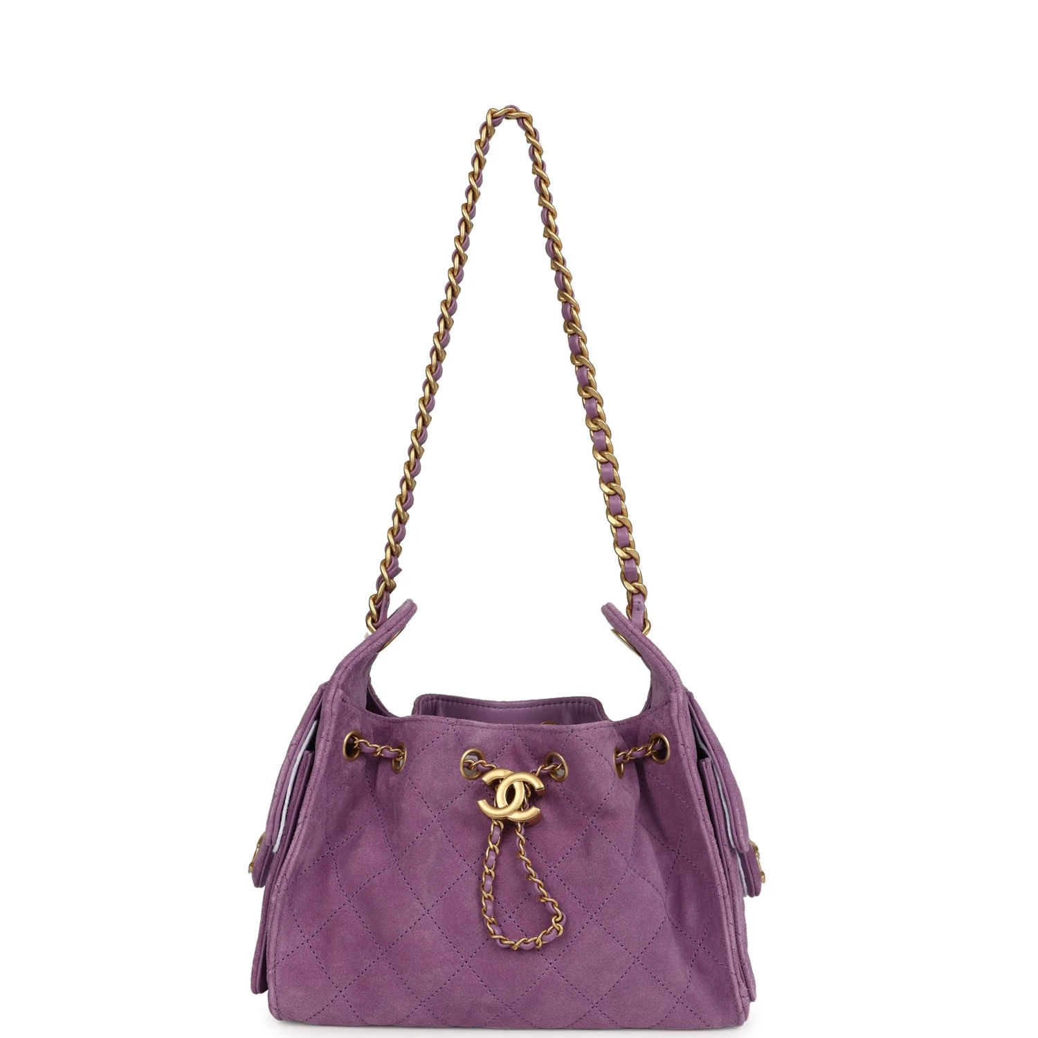 C-FN-251118-11-01 Chanel Mini 25 Hobo Bag Purple Suede – תמונה 1