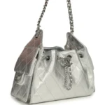 ⁦Chanel Mini 25 Metallic Silver Caviar Bucket Bag⁩ – תמונה ⁦2⁩