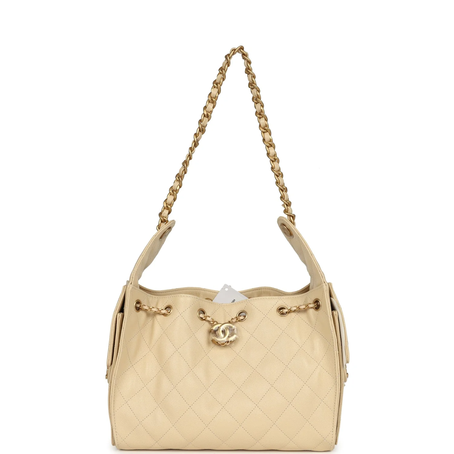C-FN-251118-3-KN-01 Chanel Small 25 Hobo Bag Light Beige Caviar – תמונה 1