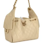 ⁦Chanel Small 25 Hobo Bag Light Beige Caviar⁩ – תמונה ⁦2⁩
