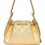 ⁦Chanel Mini 25 Hobo Bag Metallic Gold Caviar⁩ – תמונה ⁦6⁩