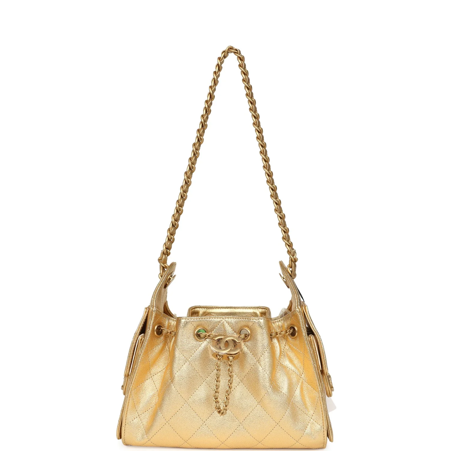 C-FN-251122-16-06 Chanel Mini 25 Hobo Bag Metallic Gold Caviar – תמונה 1