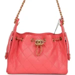 ⁦Chanel Mini 25 Hobo Bag Coral Pink Caviar⁩ – תמונה ⁦9⁩