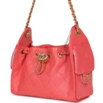 ⁦Chanel Mini 25 Hobo Bag Coral Pink Caviar⁩ – תמונה ⁦5⁩