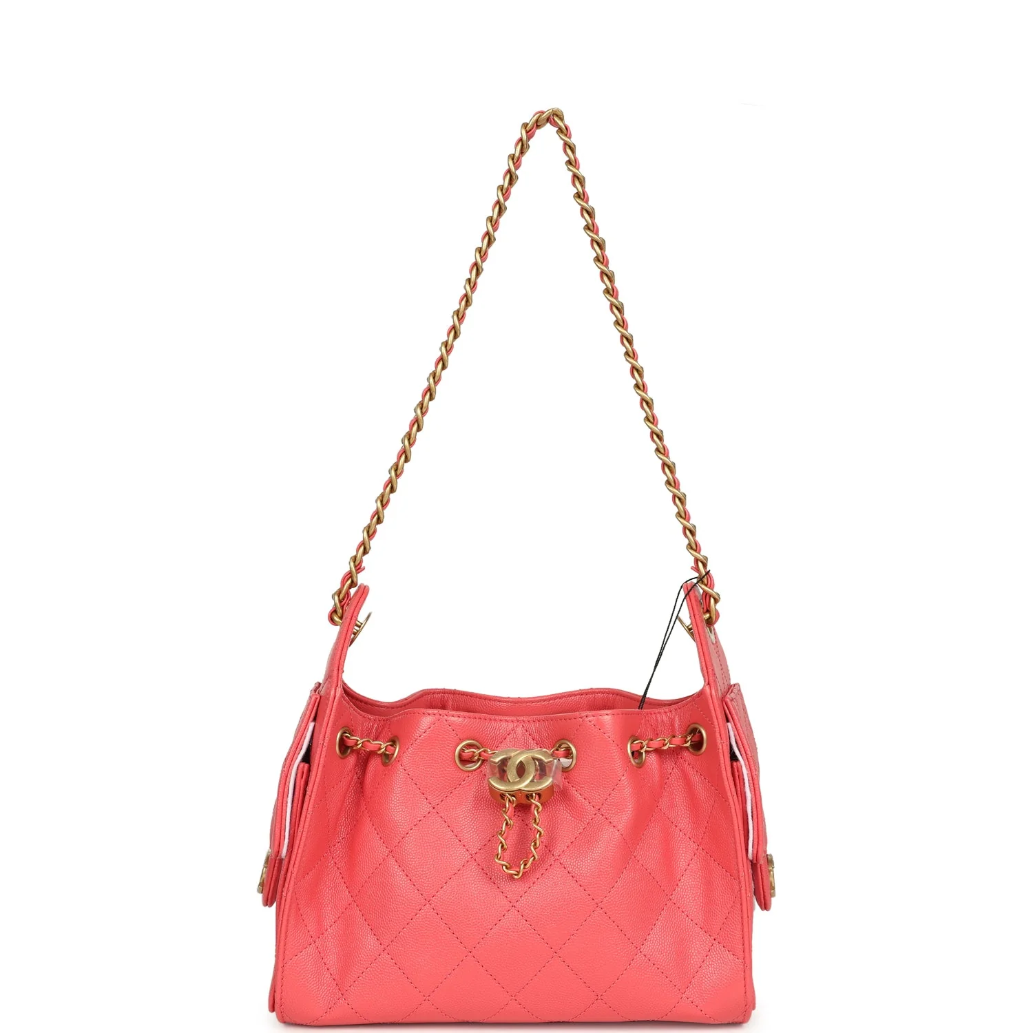 C-FN-251204-1-06 Chanel Mini 25 Hobo Bag Coral Pink Caviar – תמונה 1