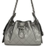 ⁦Chanel Mini 25 Hobo Bag Metallic Caviar Silver⁩ – תמונה ⁦2⁩